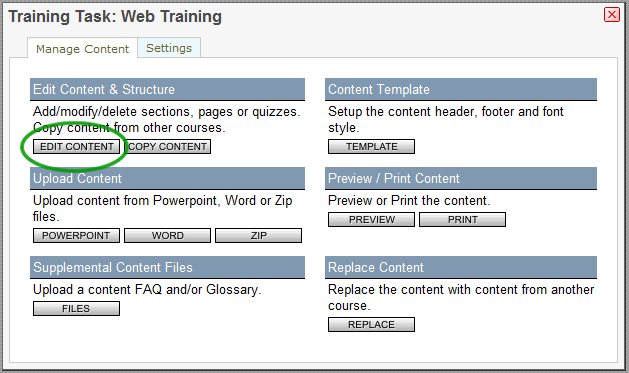 editor select using section documents help